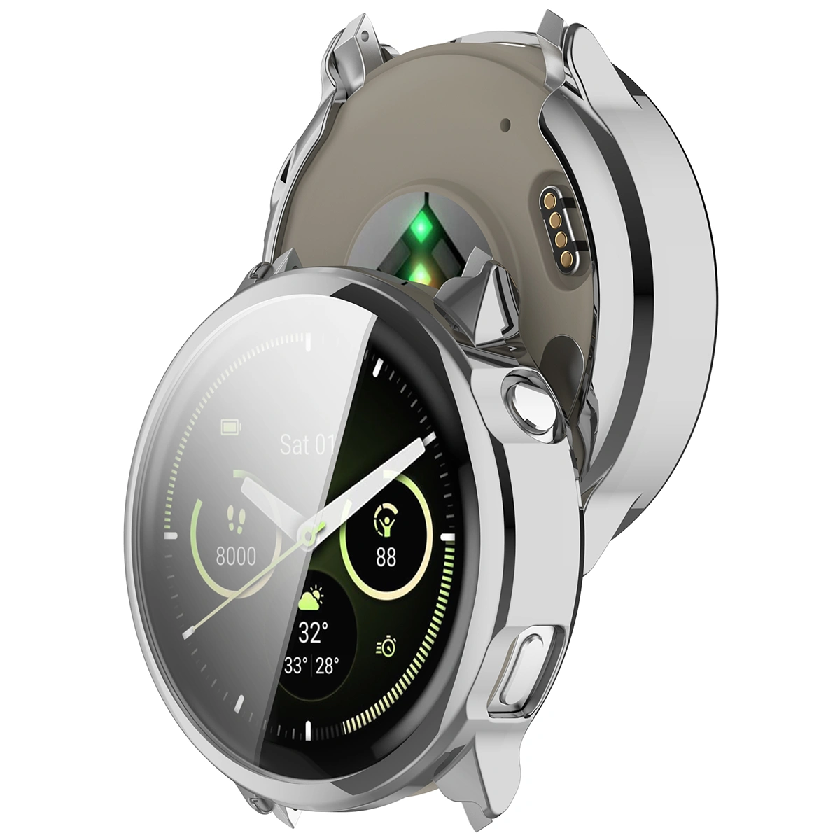 Front oraz przód etui Bizon Case Watch Felipe dla Garmin Venu 4 45 mm